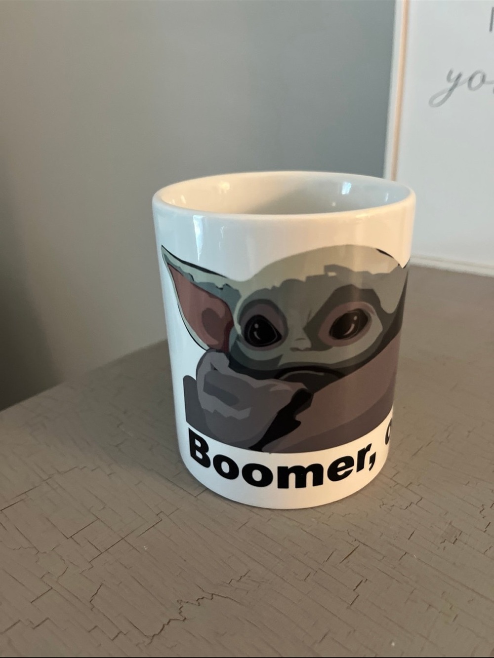 Star Wars Mug with Baby Yoda “Boomer, ok” quote”